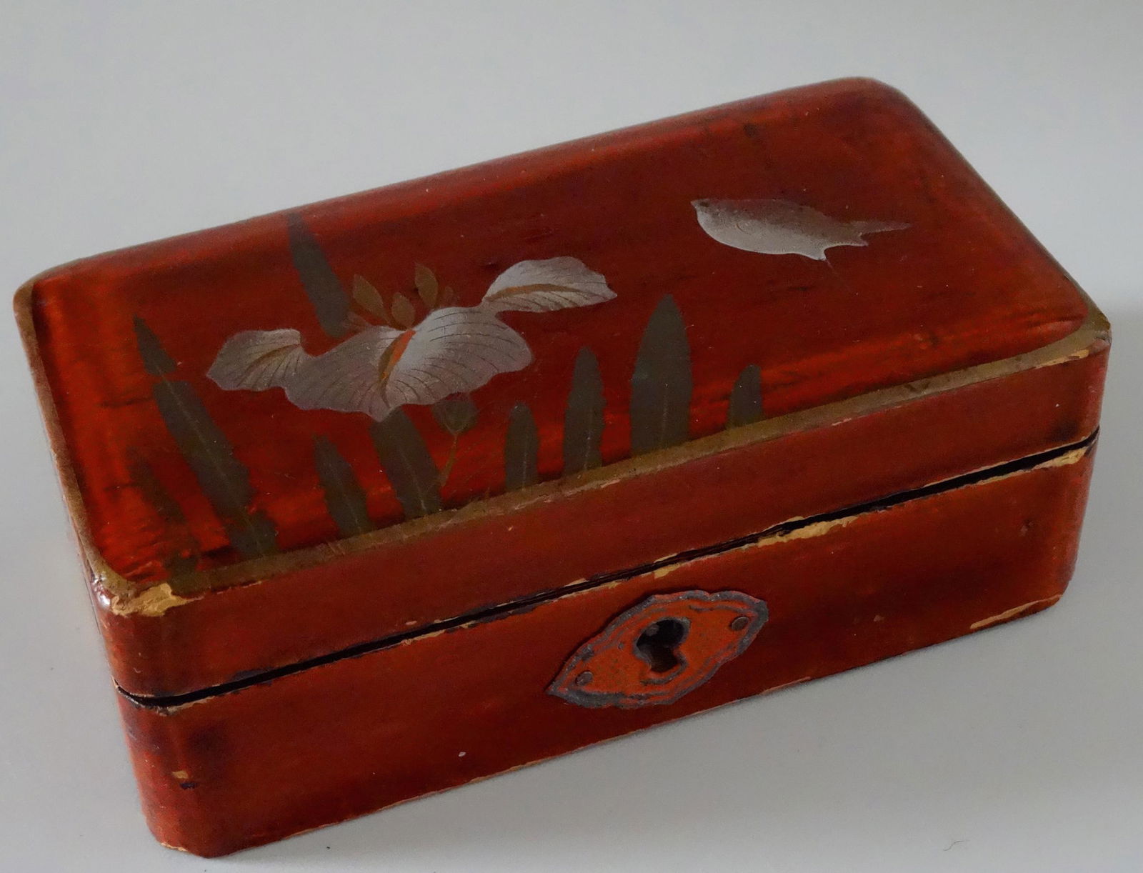Vintage Old Japanese Lacquer Painted Trinket Box (1 of 5)