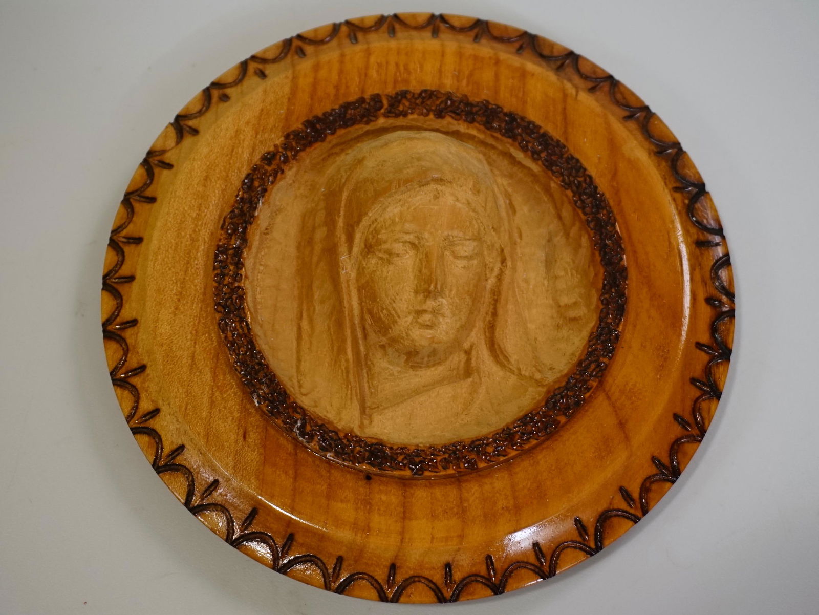 Semmering Hand Carved Wood Madonna Plaque Made in (1 of 5)
