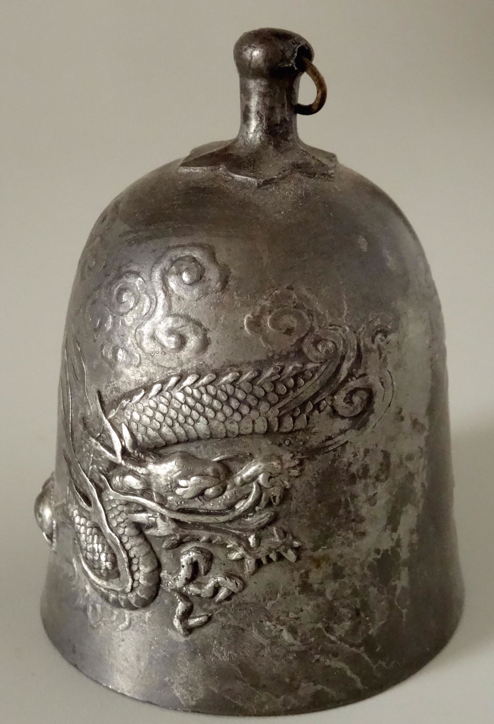 Antique Asian Dragon Buddhist Bell Cast Pewter (1 of 7)