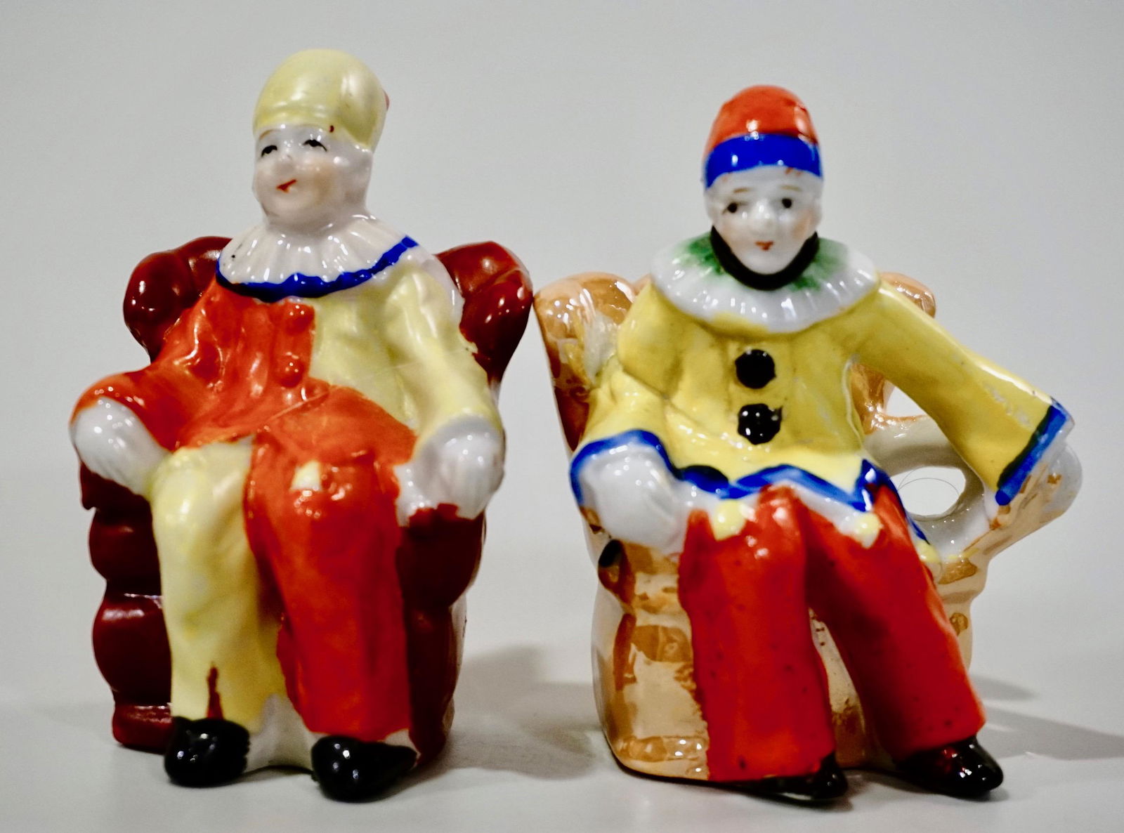 Jester on Throne Lustreware Porcelain Figurines Lot of (1 of 6)