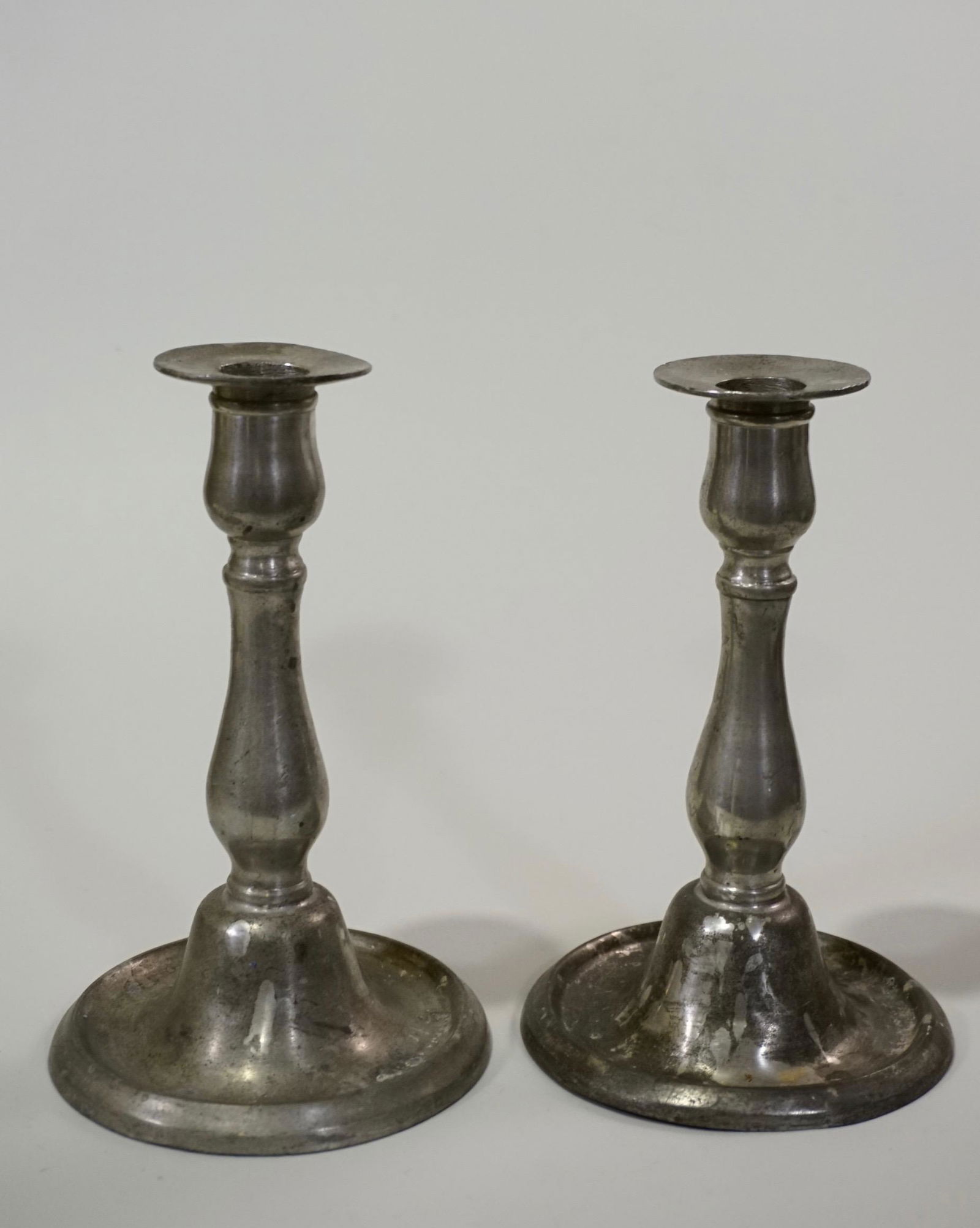 Portuguese Pewter Candlestick Pair Candle Holders (1 of 8)