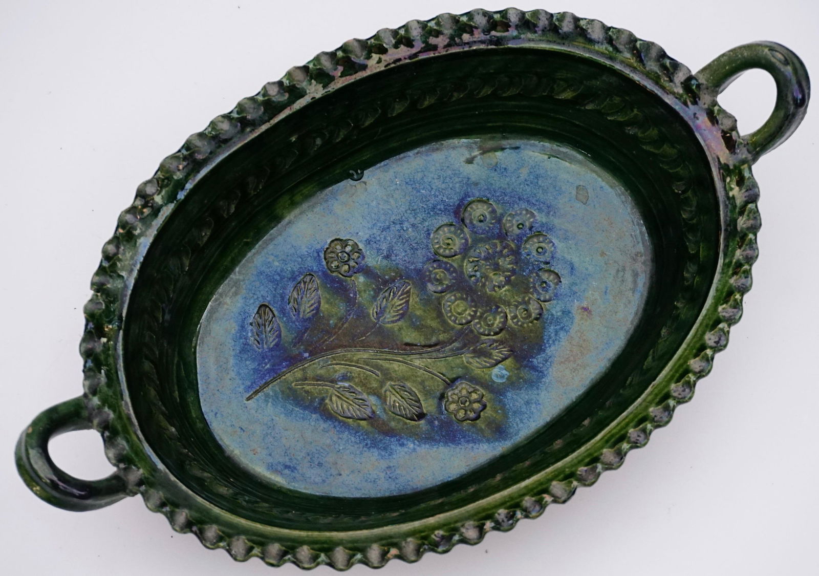 Green Glazed Earthenware Mold Vintage Pottery Kitchen (1 of 7)