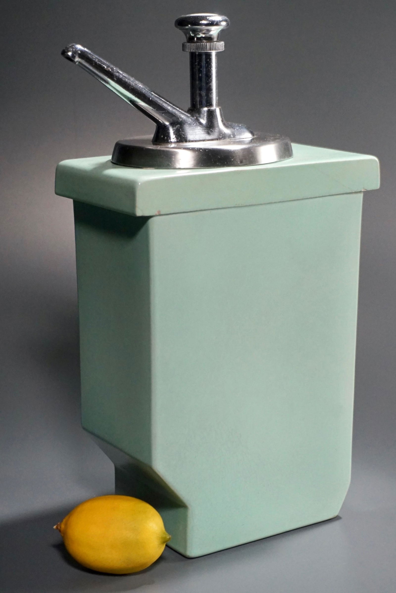 Vintage Ice Cream Soda Syrup Dispenser Green Glazed (1 of 8)