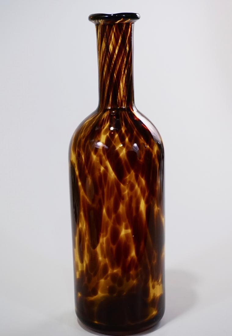 Speckled Art Glass Bottle Polished Pontil Contemporary: Speckled Art Glass Bottle Polished Pontil Contemporary Approximately 11 1/16 inches tall.