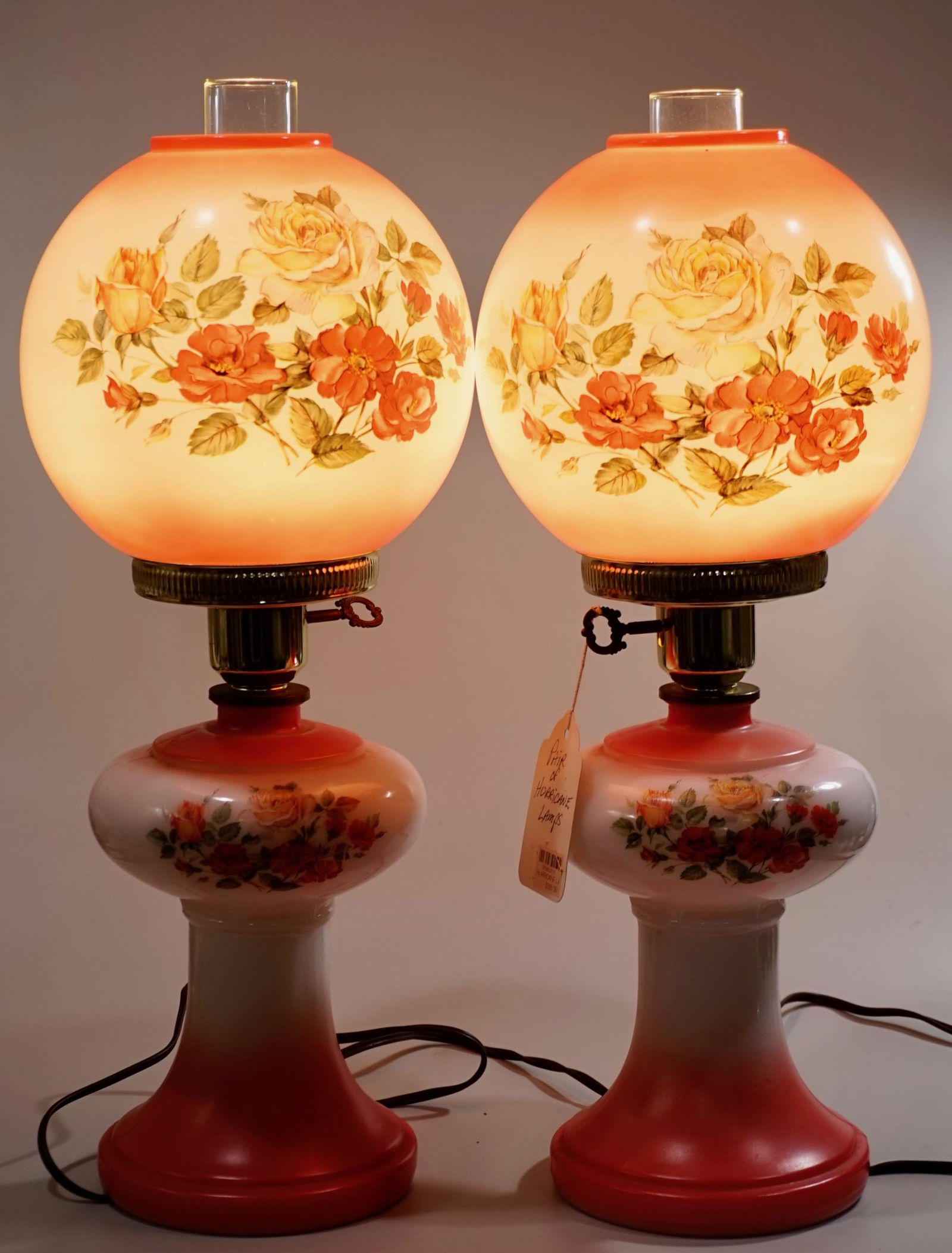Pair GWTW Kerosene Style Banquet Lamp in Working (1 of 7)