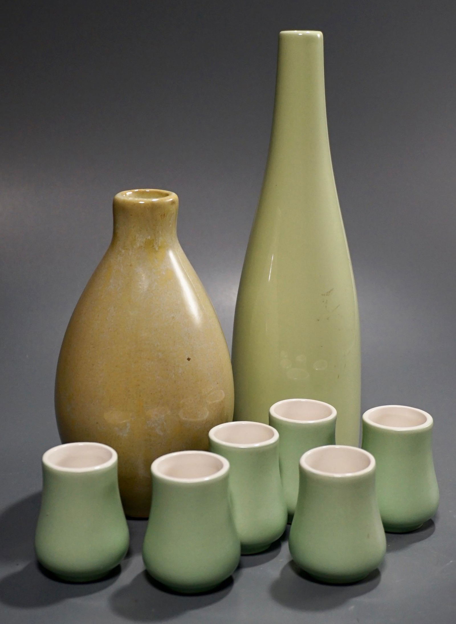 Celadon China Collection Vase Bottle Cups Unmarked (1 of 4)