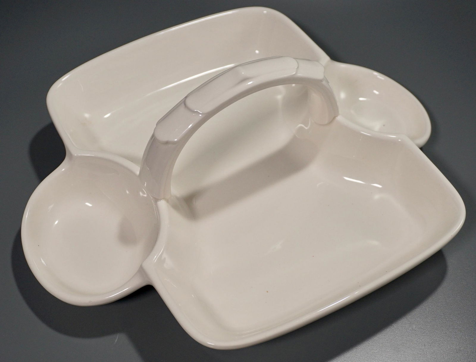 White Ceramic Divided Tray Serving Dish (1 of 4)