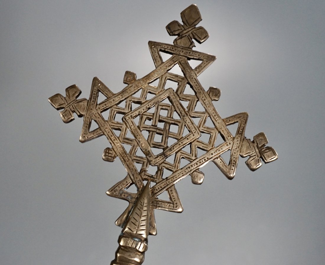 Ethiopian Orthodox Blessing Cross White Metal Chiseled (1 of 6)