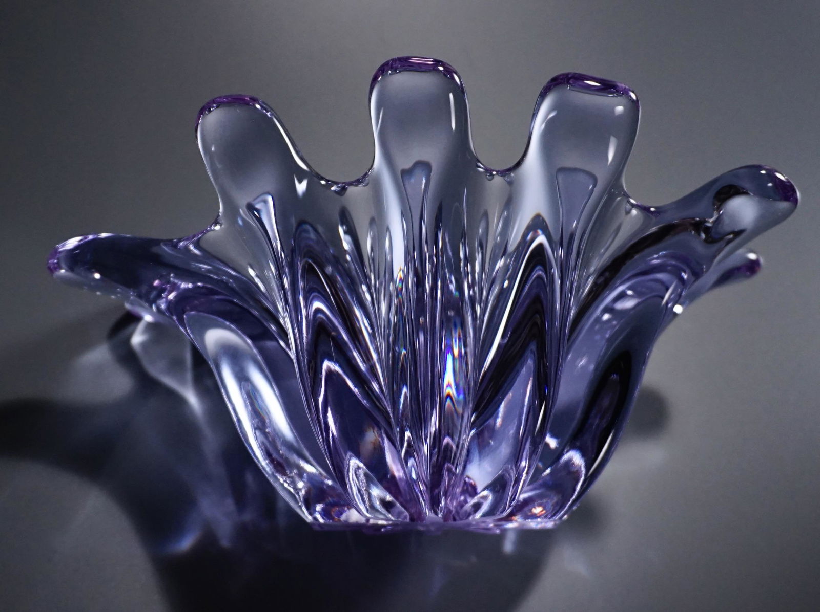 Alexandrite Murano Glass Bowl: Alexandrite Murano Glass Bowl Approximately 9 x 5 3/8 x 5 1/16 inches tall.