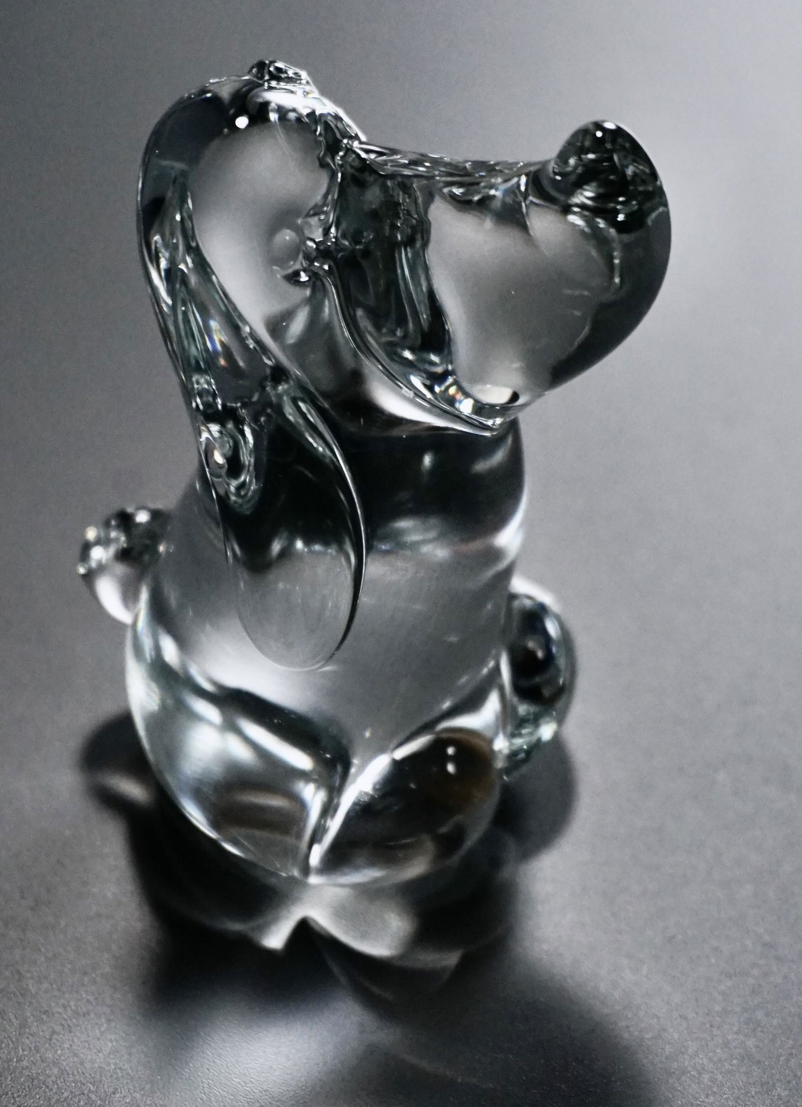 Humorous Dog Figurine Clear Glass Paperweight (1 of 7)