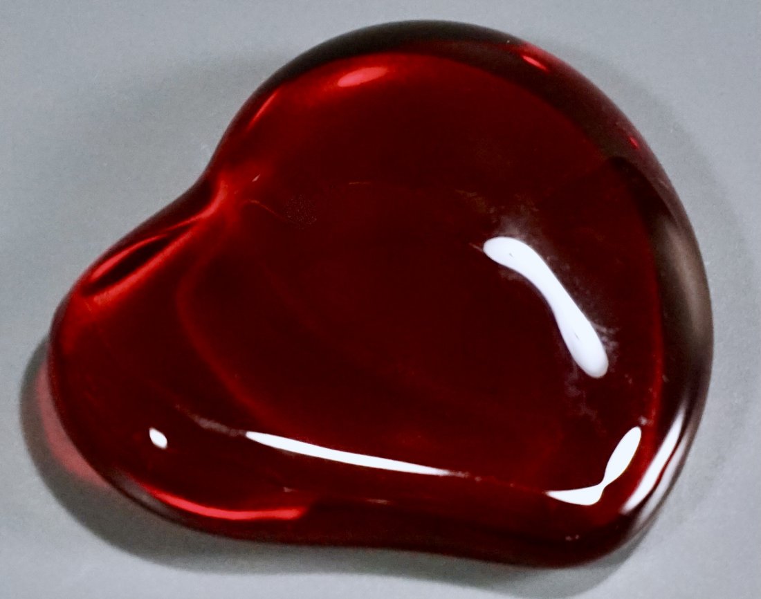 Tiffany Valentine Red Heart Crystal Paperweight Peretti (1 of 4)