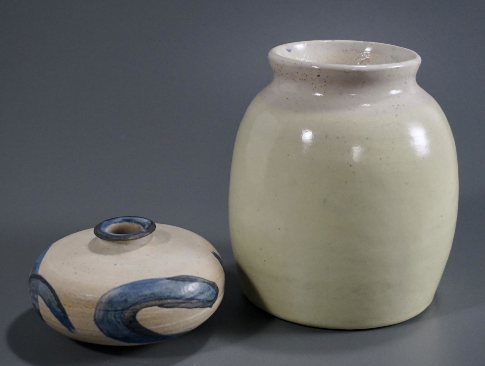 Mid Century Studio Pottery Vase Lot of 2 Small Vases (1 of 4)