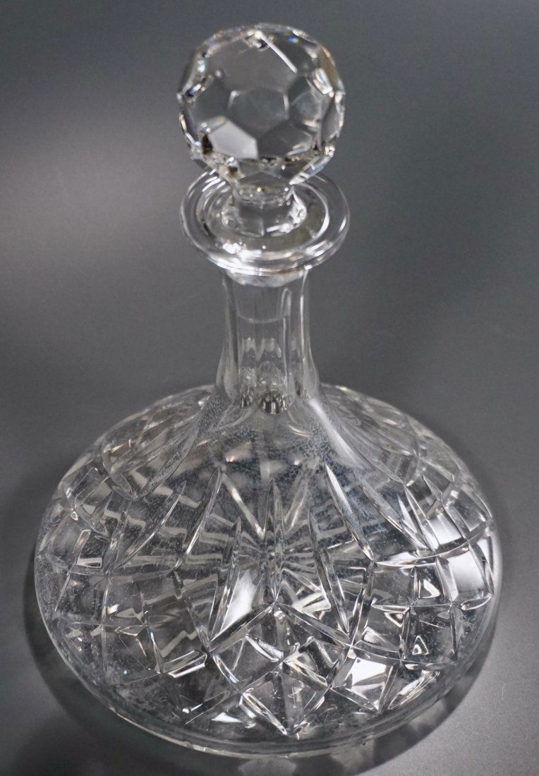 Cut Glass Captain Ships Decanter Faceted Stopper (1 of 7)