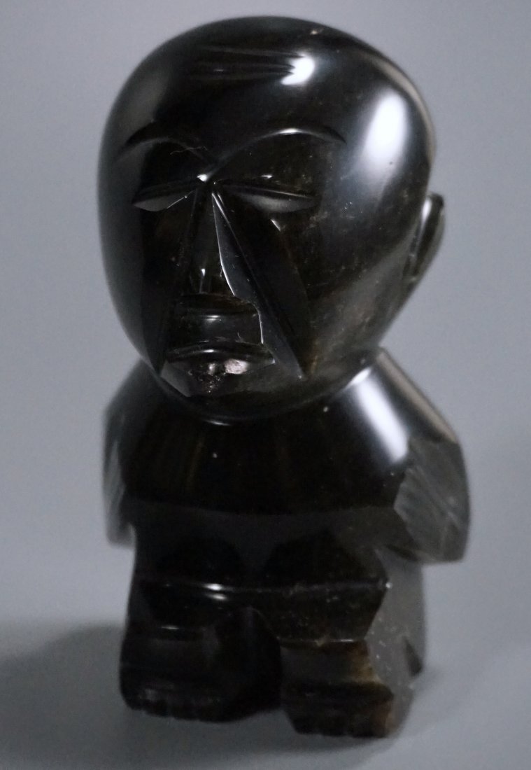 Mexican Obsidian Gold Sheen Stone Carved Figurine Aztec (1 of 6)