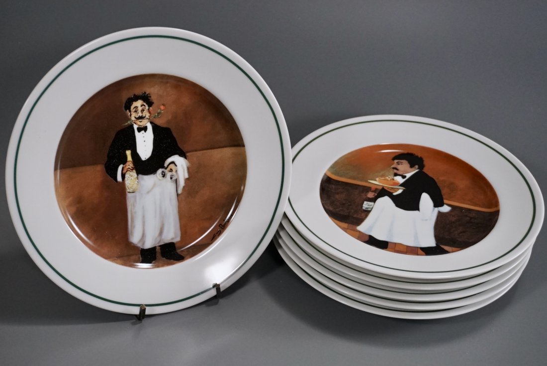 Sommelier Porcelain Plate Lot of 6 Williams Sonoma Plat (1 of 6)