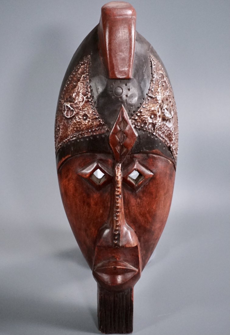 African Bearded Man Mask Wall Plaque (1 of 6)