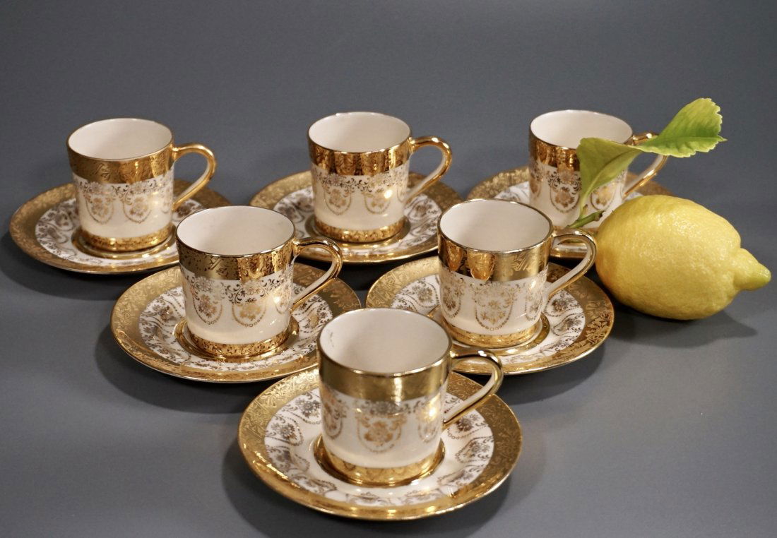 Classical Scene 22k Gold Coffee Can Demitasse Cup Sauce (1 of 7)