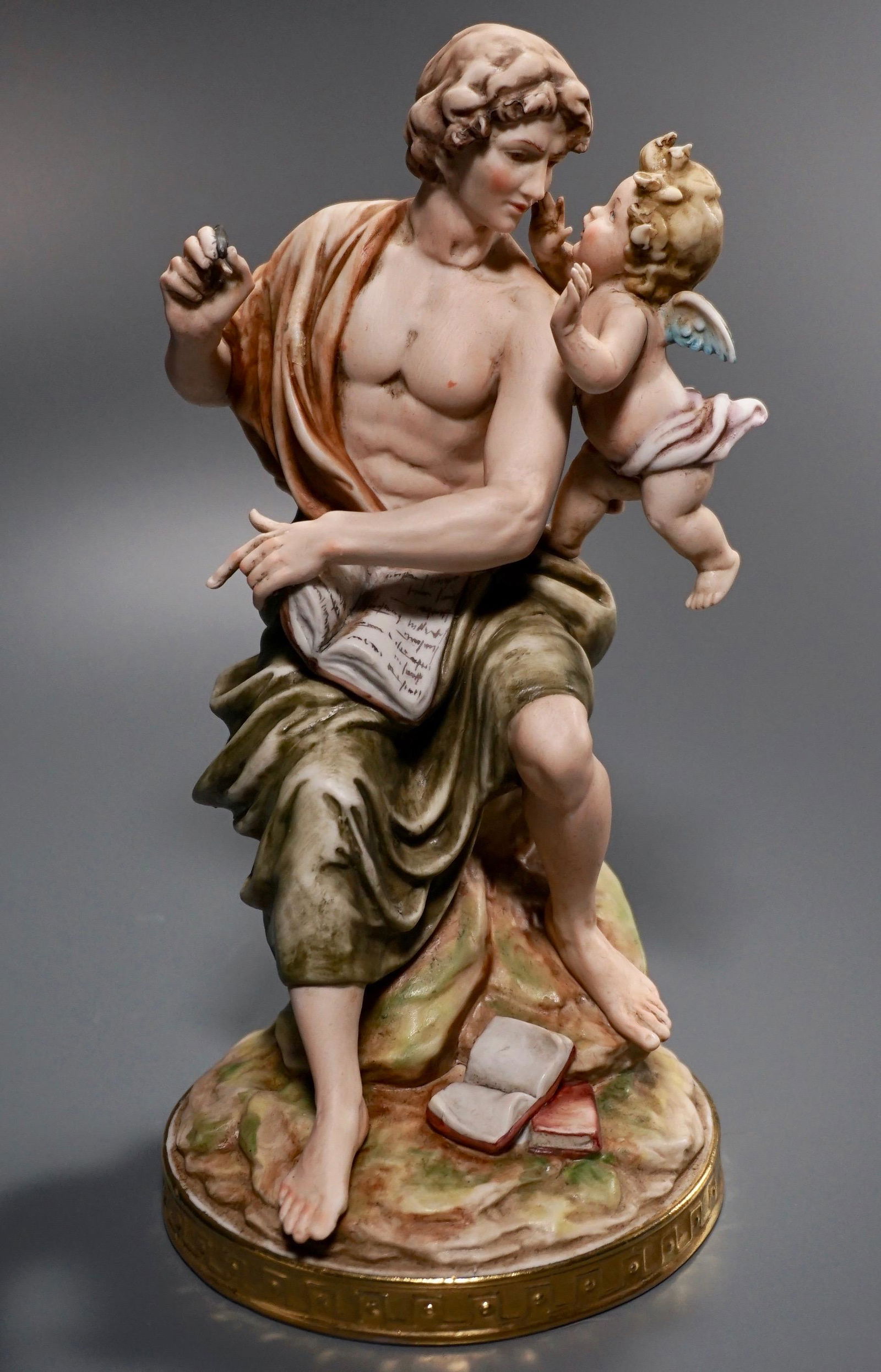 Poetry Figurine Capodimonte Porcelain Antonio Cellini: Antonio Cellini Poetry Figurine Capodimonte Porcelain Made in Italy Approximately 9 1/4 inches tall.