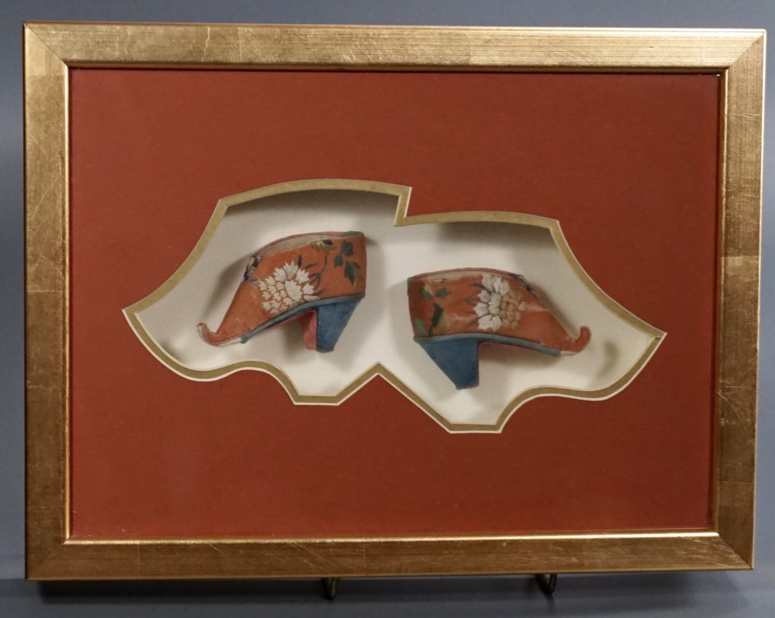 Chinese Foot Binding Lotus Shoes Shadow Box Framed (1 of 7)