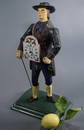 Cast Metal Street Merchant Clock Seller Man of the Time