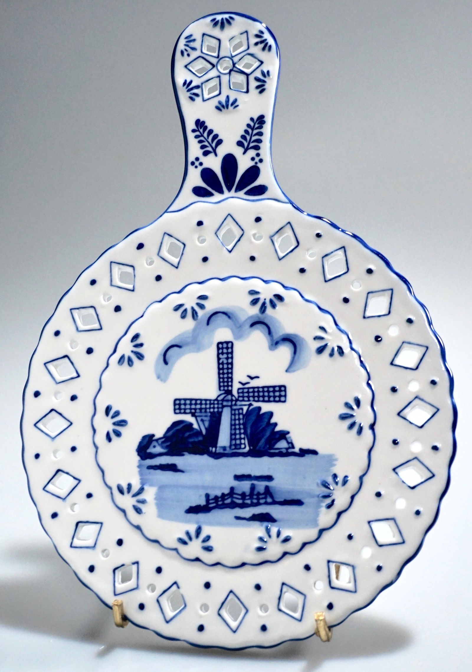 Blue and White Dutch Windmill Cheese Board Wall Plaque (1 of 4)
