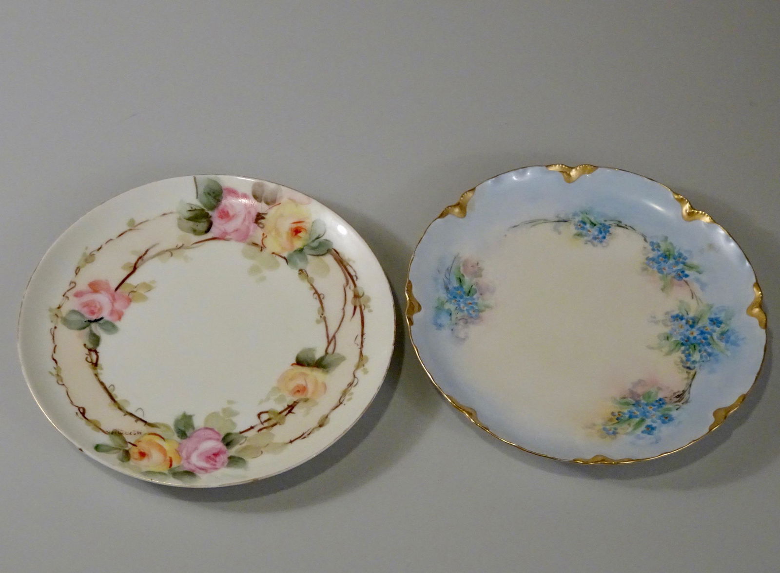 French Haviland Porcelain Hand Painted Plates c1910 Lot (1 of 6)