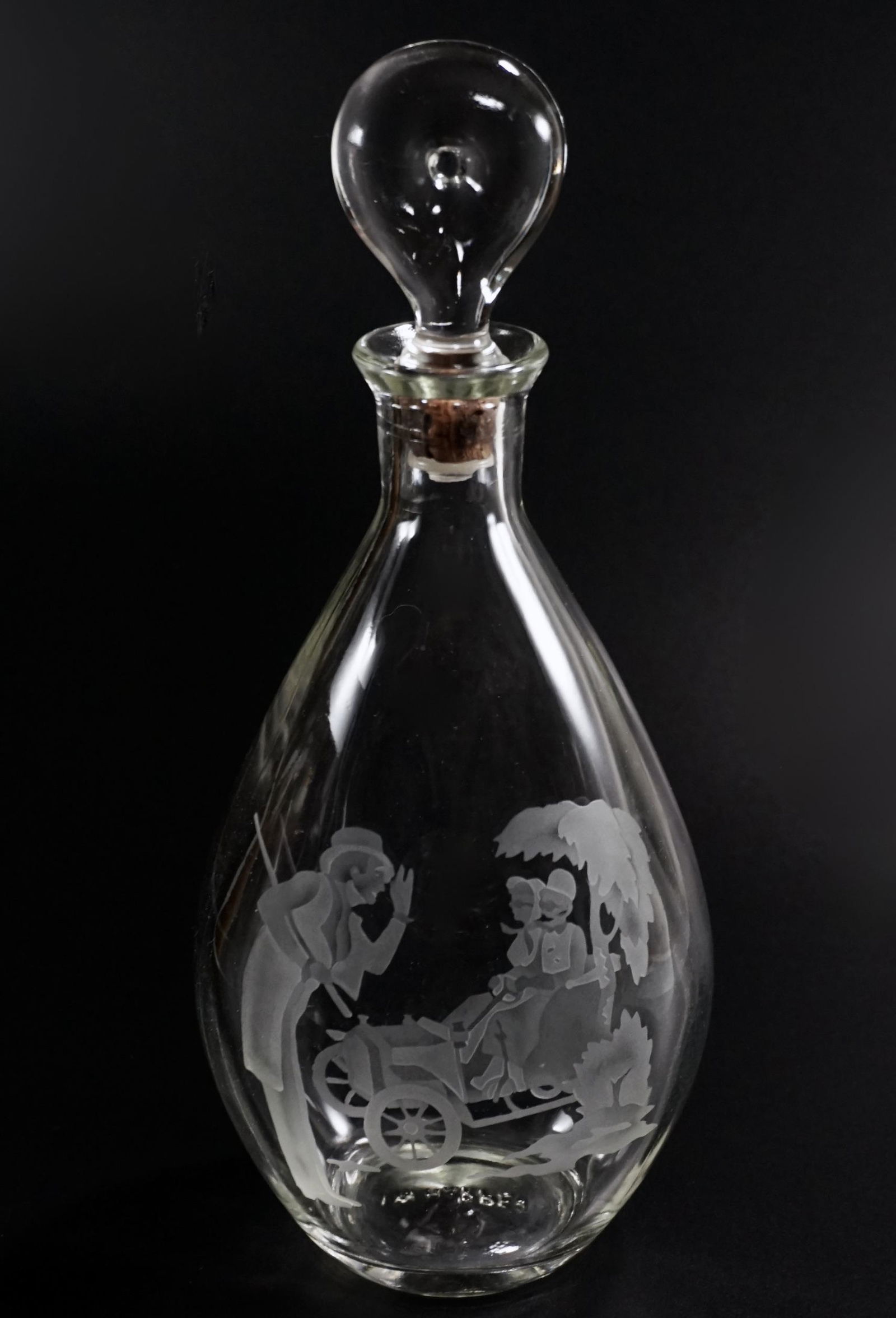 Antique Car Top Hat Dandy Old Fashioned Scene Etched (1 of 5)