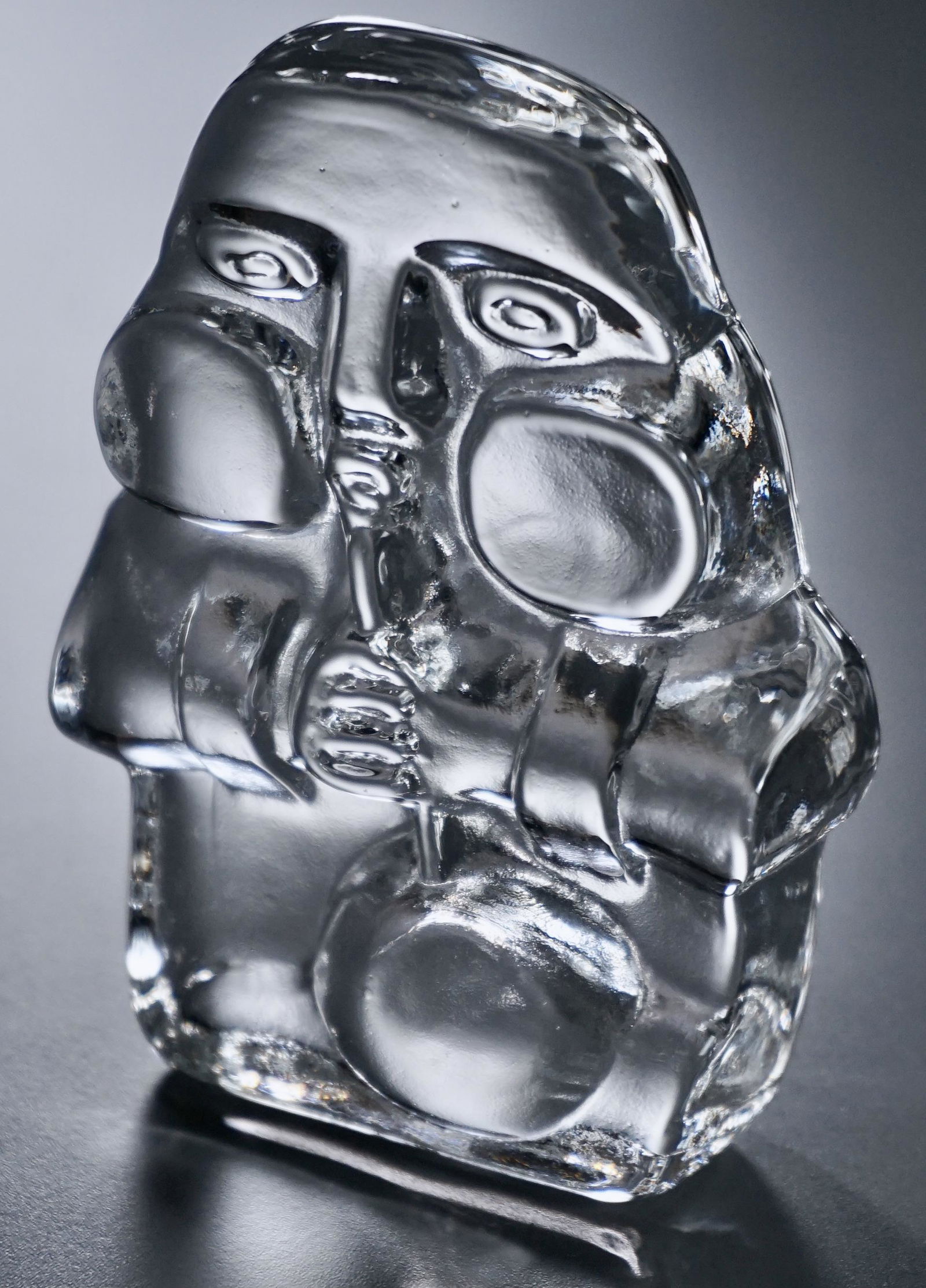 Man Blowing Bubble Art Glass Paperweight Glassblowing (1 of 6)