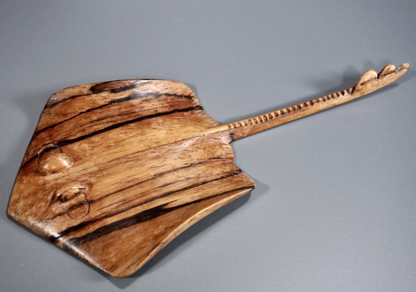 Exotic Wood Carving Stingray Fish Folk Art Figurine (1 of 6)