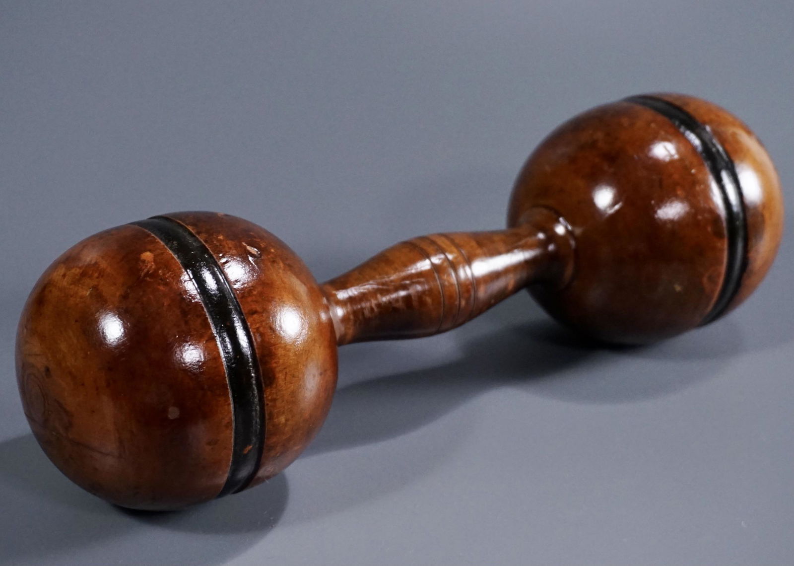 Antique Wooden Dumbbell Victorian Sports (1 of 5)