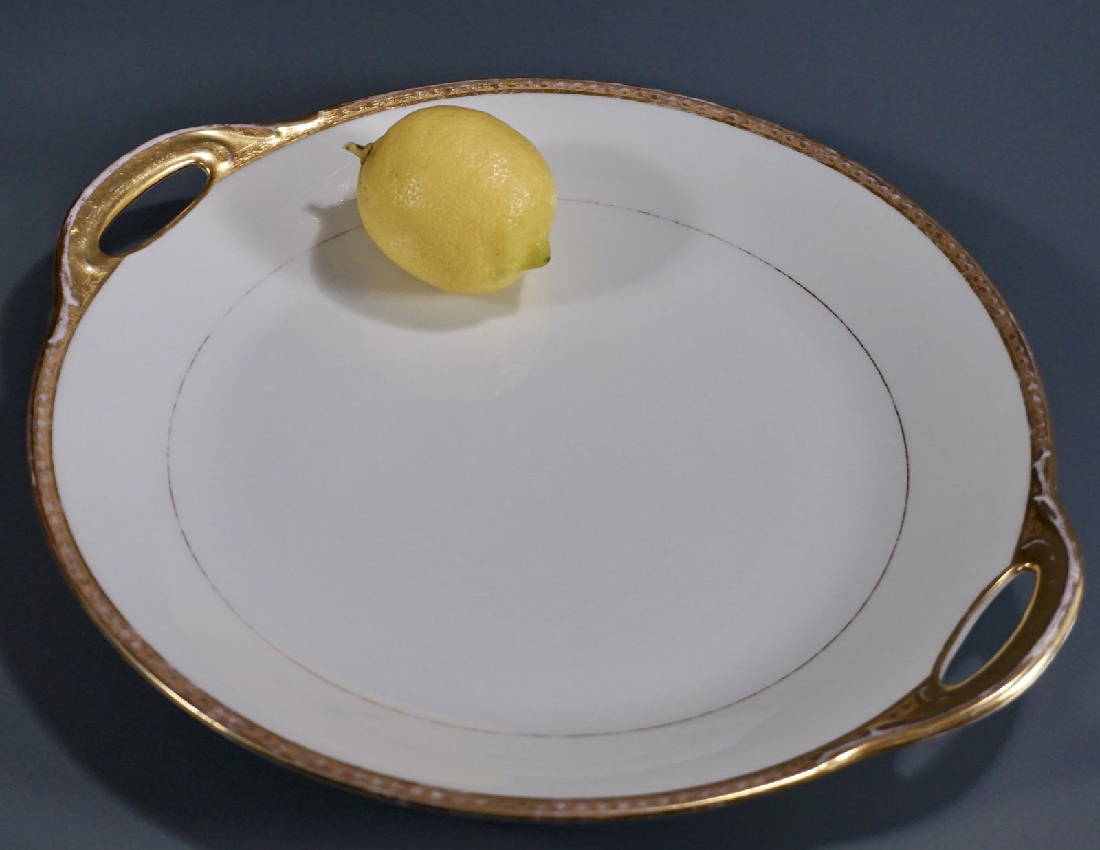 Limoges Elite Porcelain Handled Charger Antique Cake (1 of 5)
