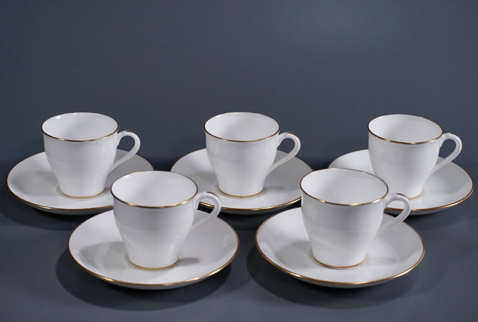 Minton Espresso Coffee Cup Saucers Retailed by Nathan: Minton Espresso Coffee Cup Saucers Retailed by Nathan Dohrmann Co San Francisco Cups are approximately 2 3/4 x 2 3/16 x 2 inches tall; the saucers are about 4 3/8 inches in diameter.