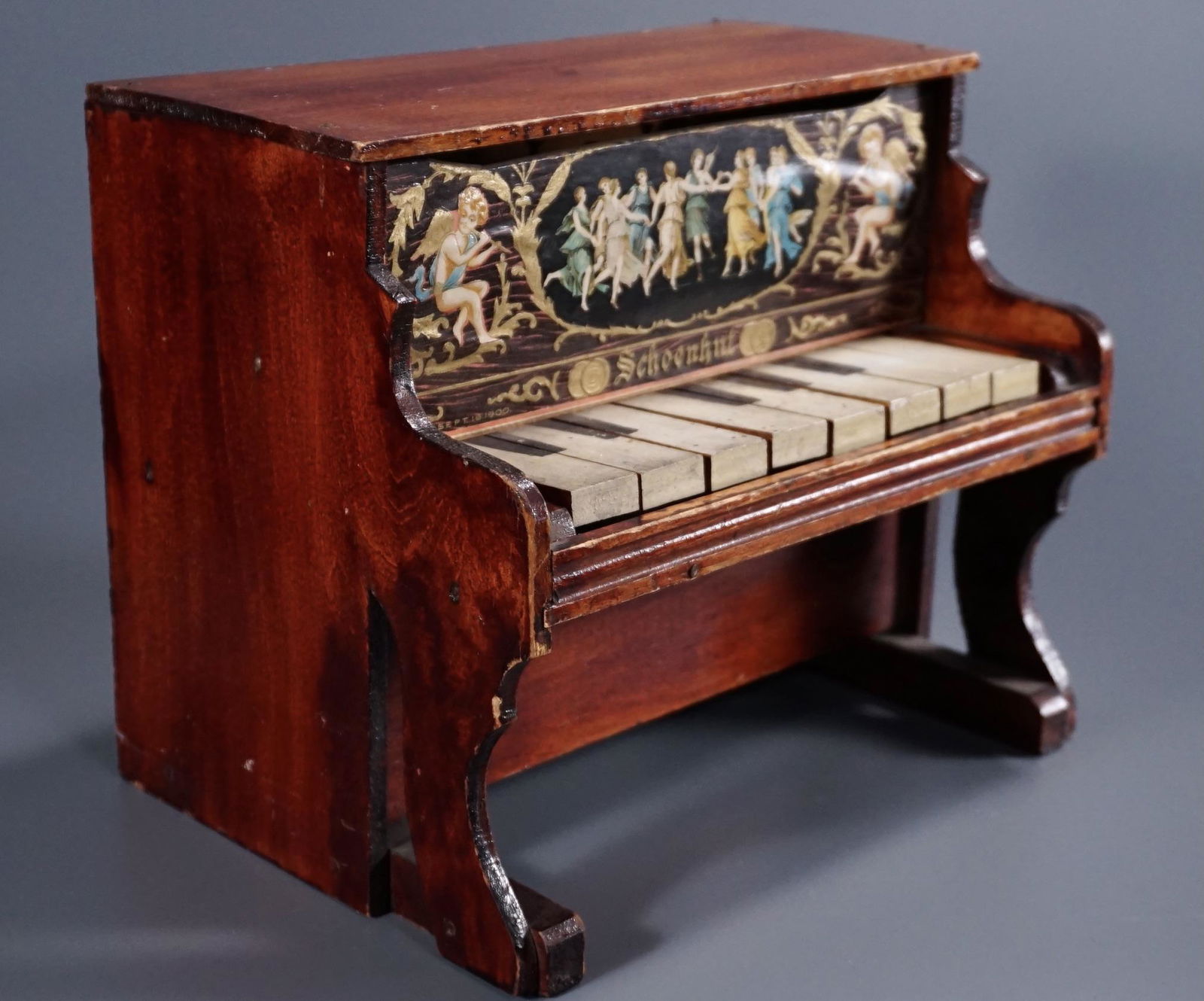 Victorian Toy Playing Piano Antique Dollhouse Furniture (1 of 7)