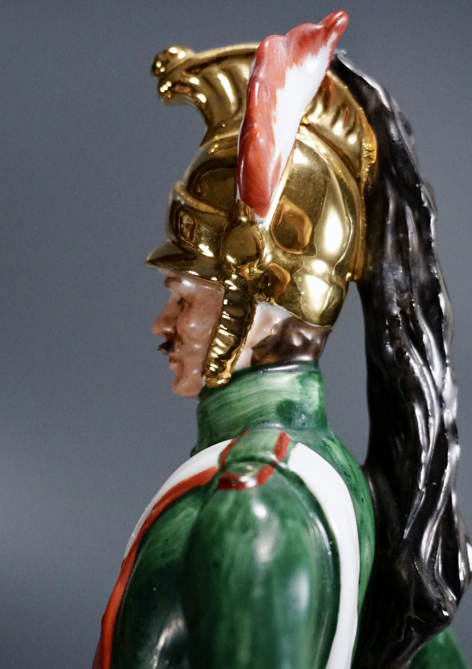 Capodimonte Porcelain Soldier Figurine Napoleonic Wars: Capodimonte Porcelain Soldier Figurine Napoleonic Wars Hand Painted Vintage Italian Ceramic Approximately 12 5/8 inches tall.