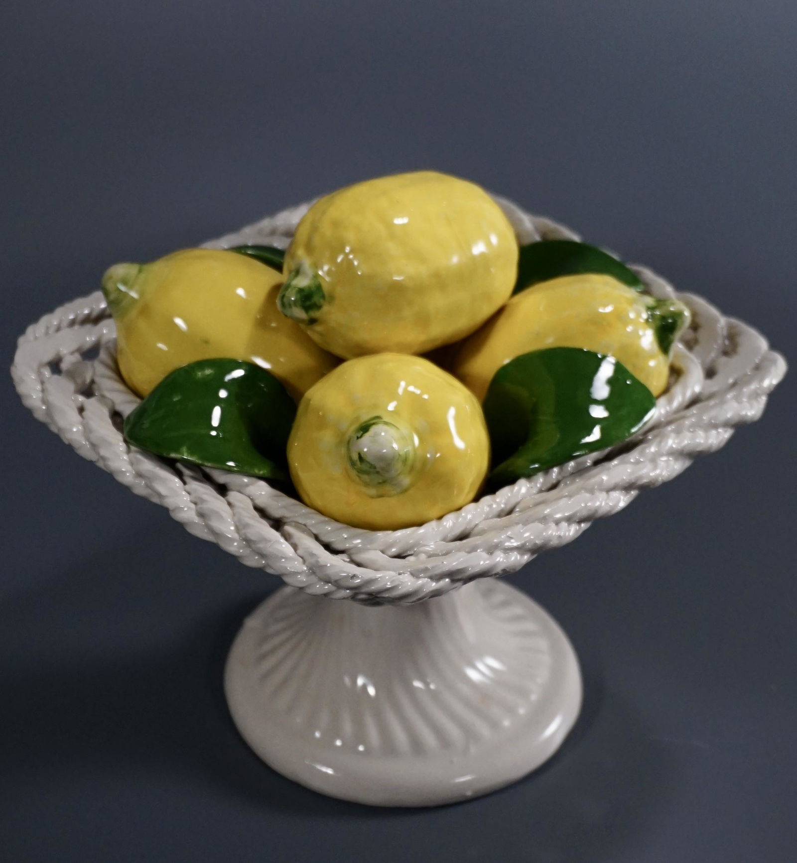 Italian Ceramic Lemon Basket Vase Centrepiece Cesto (1 of 6)