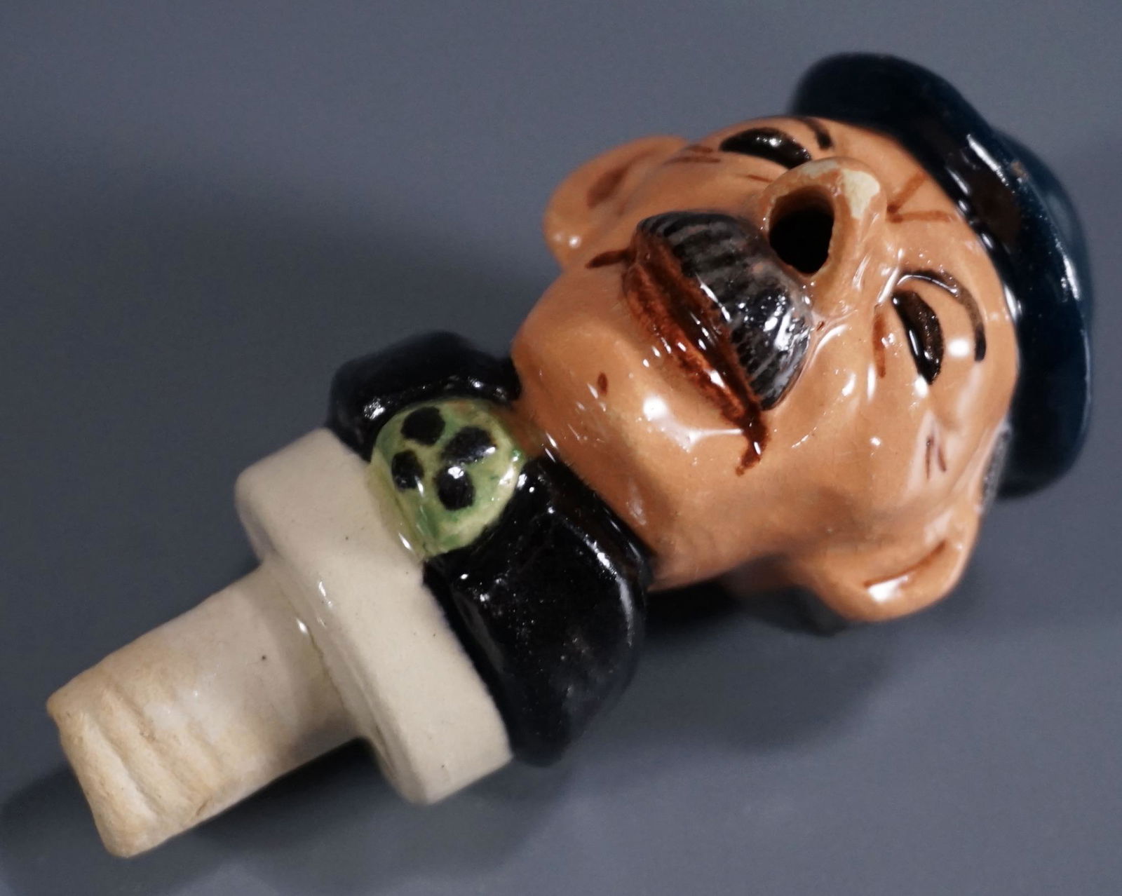 German Porcelain Bottle Stopper Pourer Humorous (1 of 7)