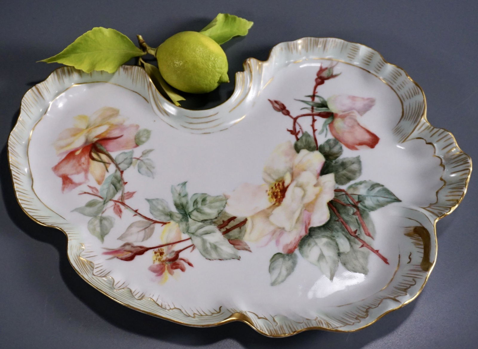French JP Limoges Porcelain Platter Hand Painted Roses (1 of 7)