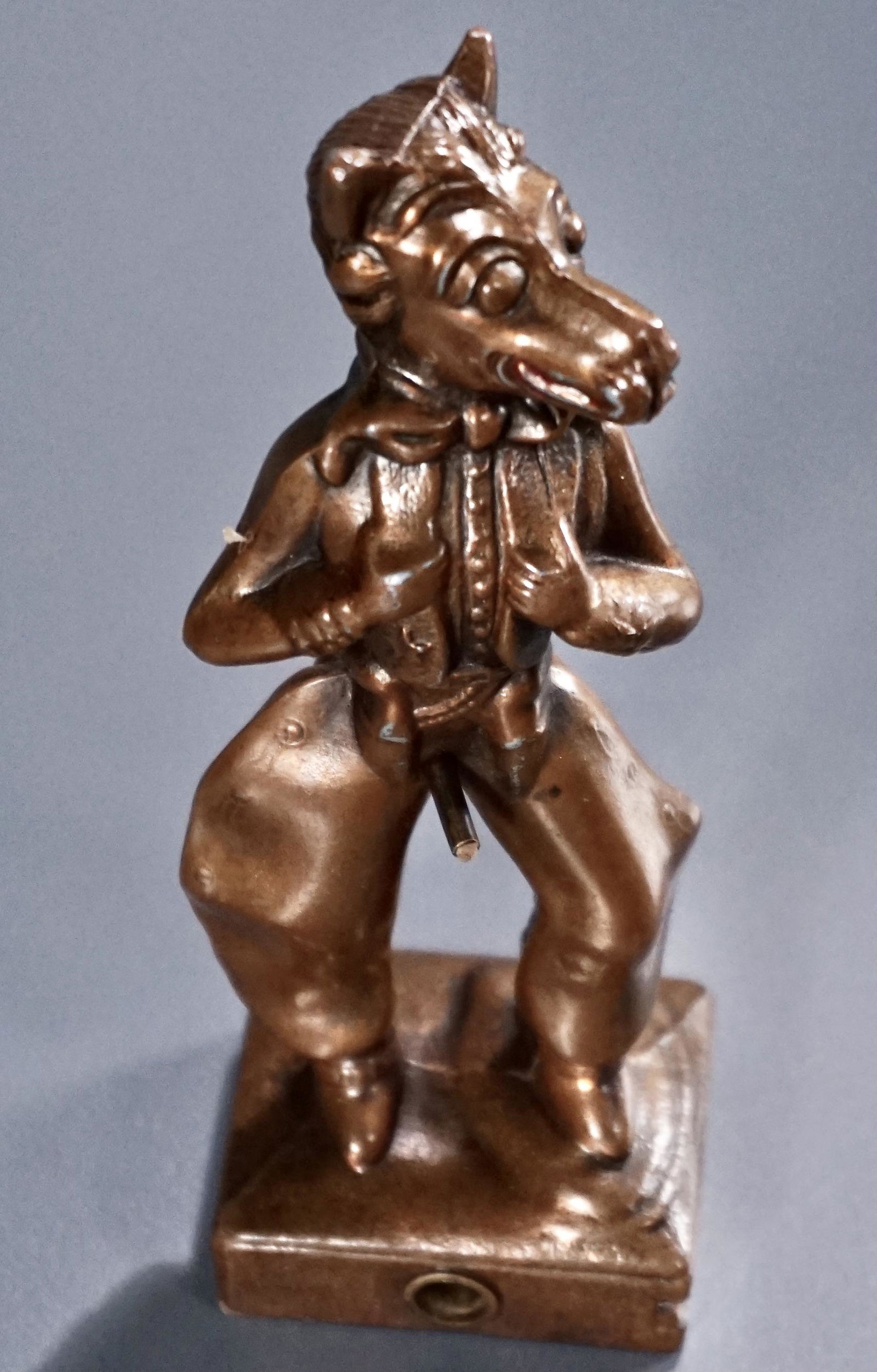 Wolf Cowboy Vintage Figural Risque Wick Cigar Lighter (1 of 10)