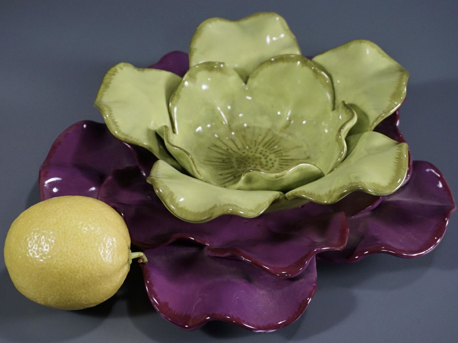 Studio B Modern Pottery Floriform Dishes Lot of 2 (1 of 6)