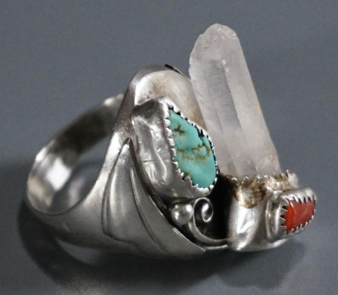 Navajo Turquoise Healing Crystal Sterling Silver Large (1 of 7)