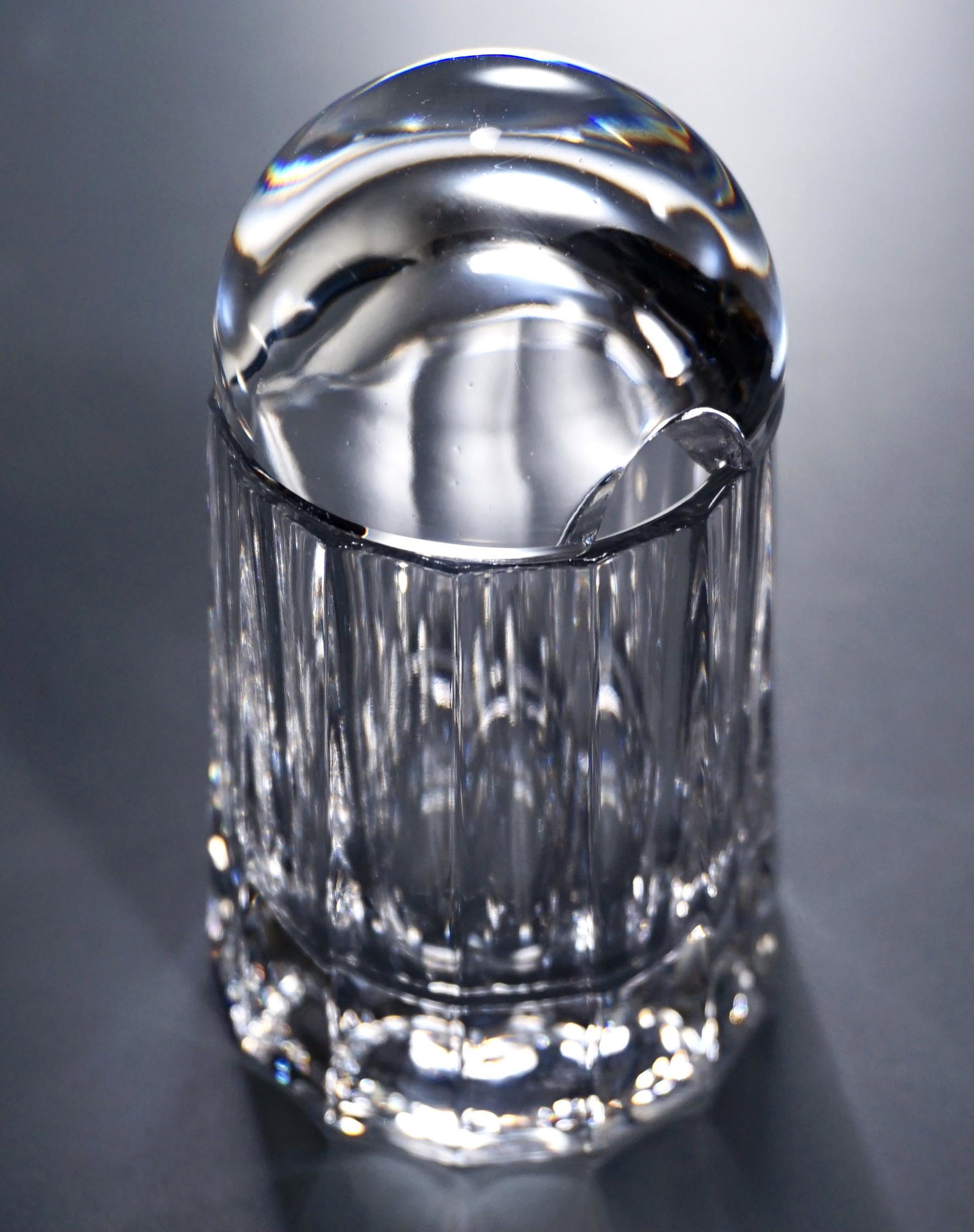 Paloma Picasso Crystal Modern Condiment Jar Optic: Paloma Picasso Crystal Modern Condiment Jar Optic Quality Domed Top Art Deco Style Container by Villeroy & Boch Approximately 4 7/8 inches tall overall.