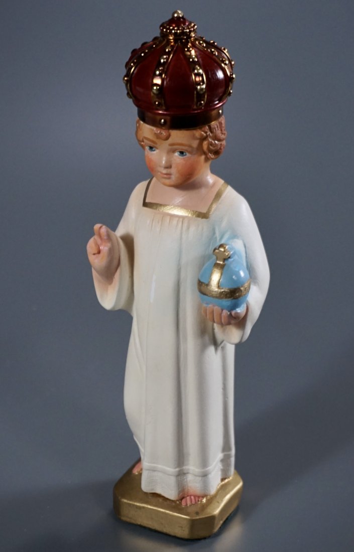 Infant Jesus of Prague Hand Painted Chalkware Figurine (1 of 8)