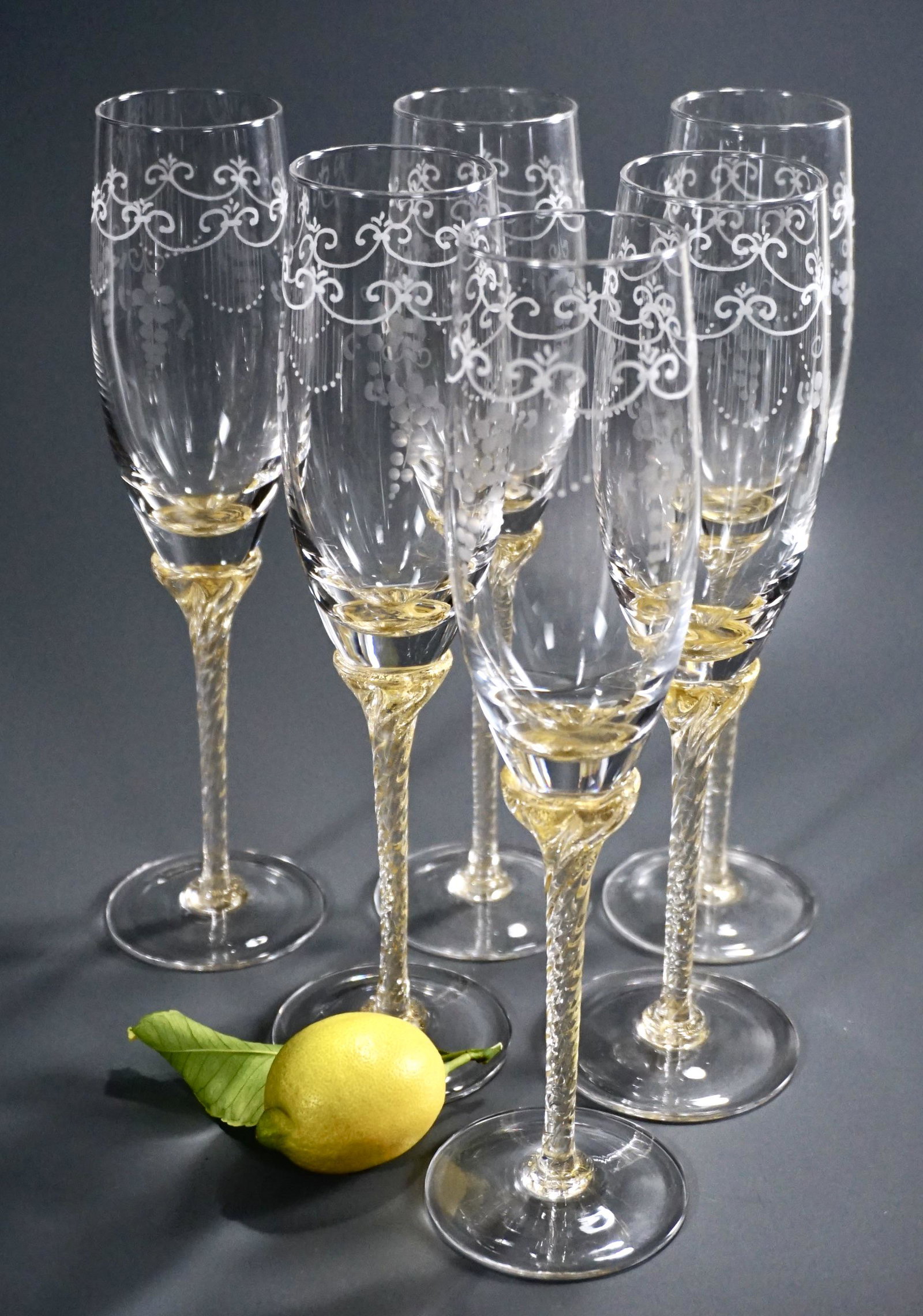 Vintage Venethian Art Deco Champagne Flute Elegant (1 of 7)