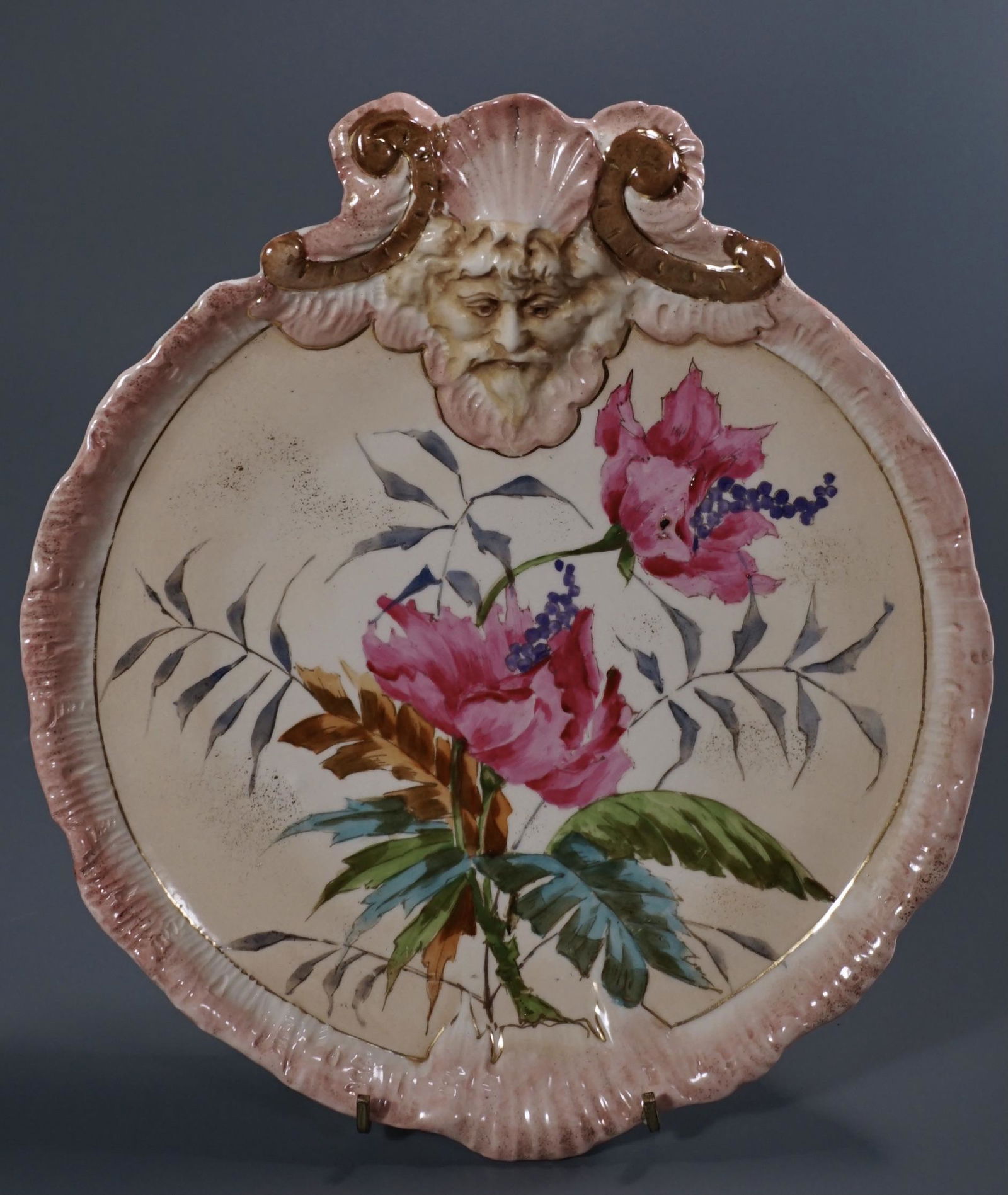 Hand Painted Antique Pottery Plate Wall Plaque (1 of 7)