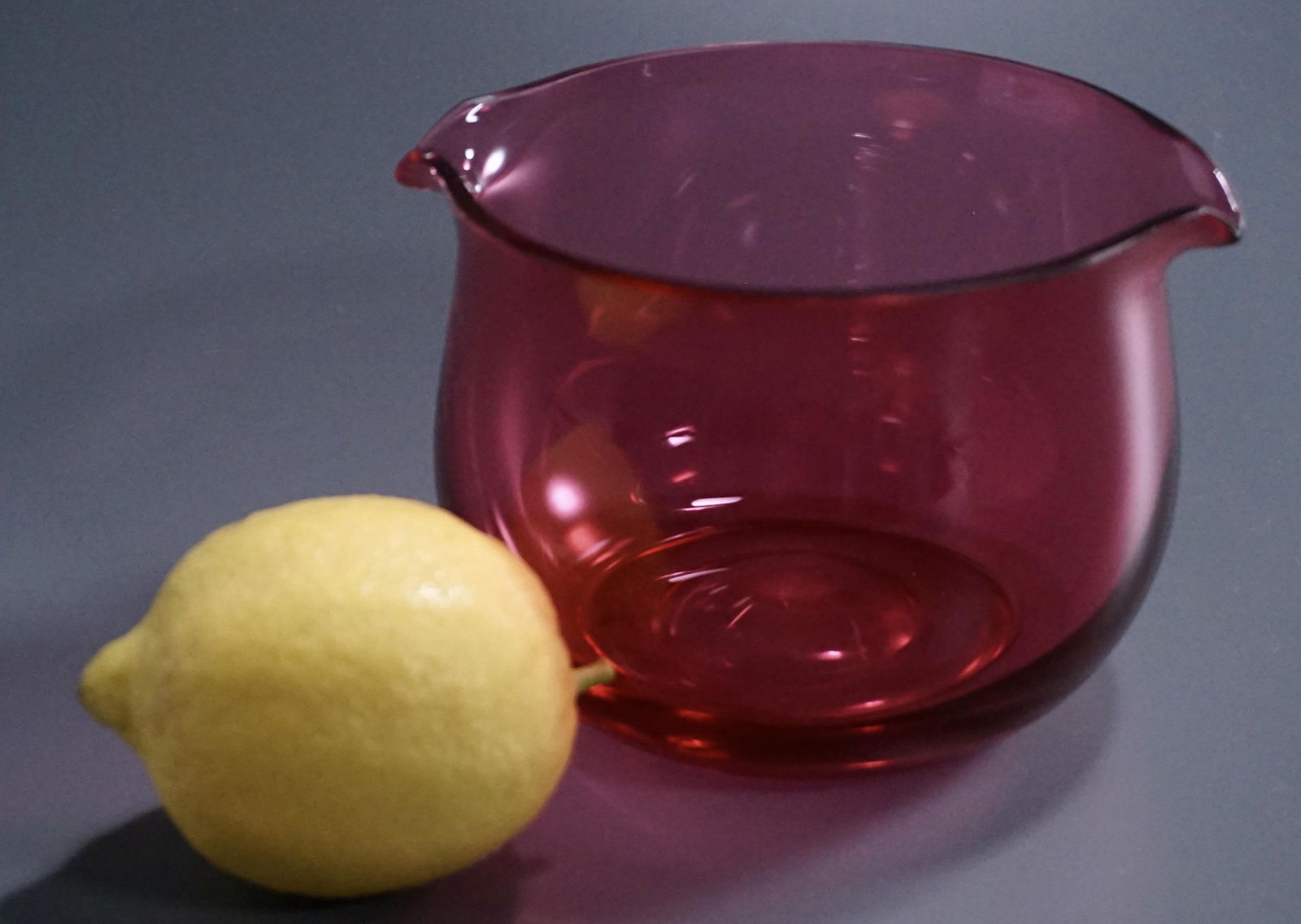 Antique Cranberry Glass Spouted Serving Bowl Blown Art (1 of 5)