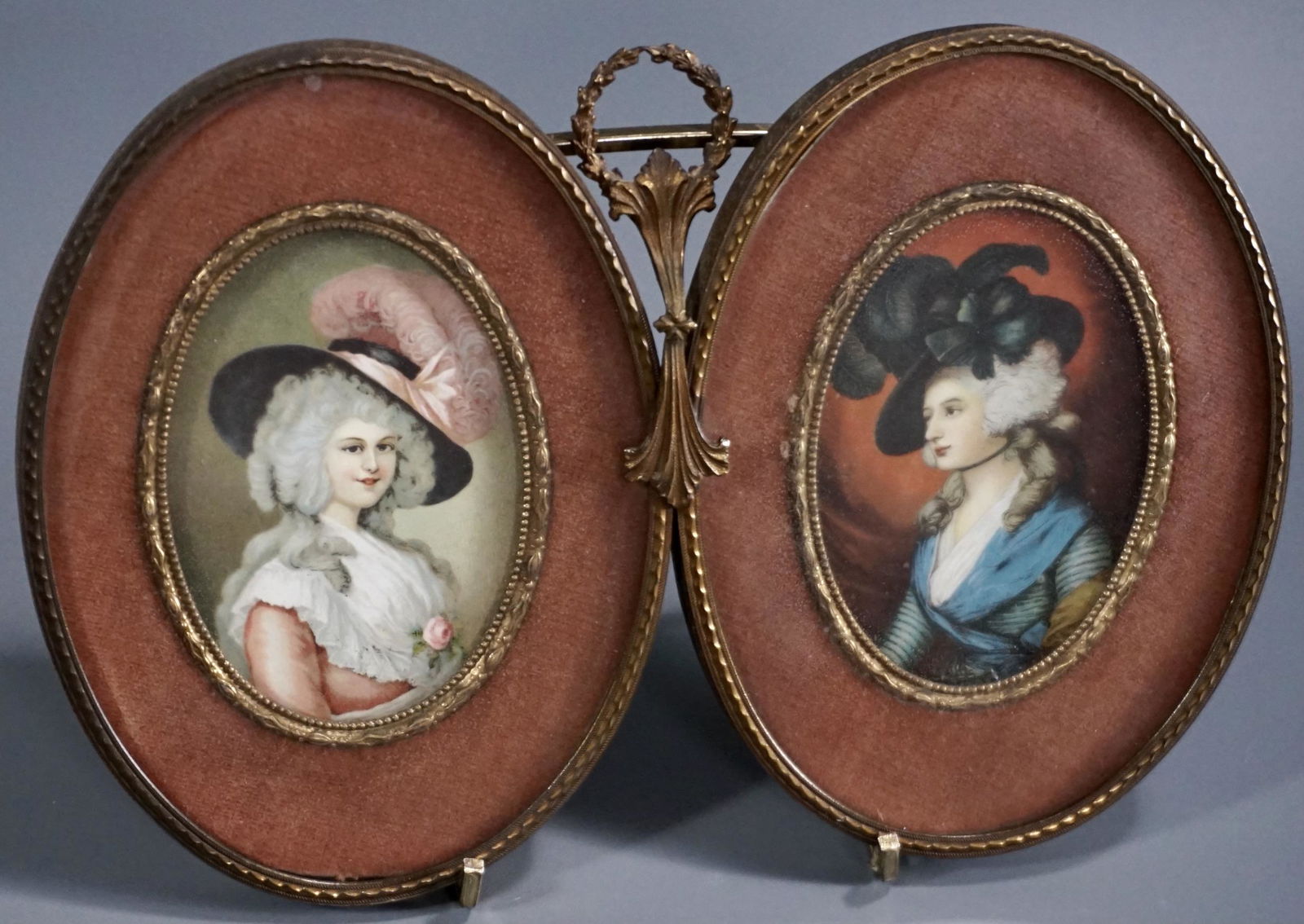 Brass Framed Beauty Double Portrait Wall Plaque (1 of 4)