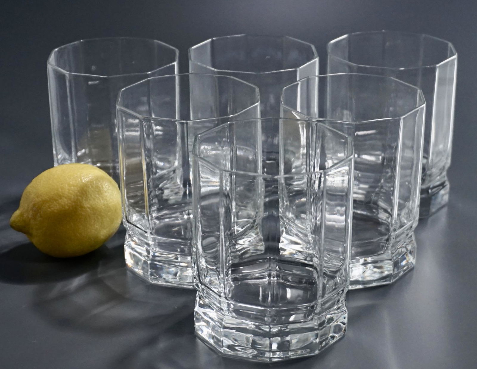 Vintage Barware Paneled Whiskey Glass on Heavy Base Lot (1 of 5)