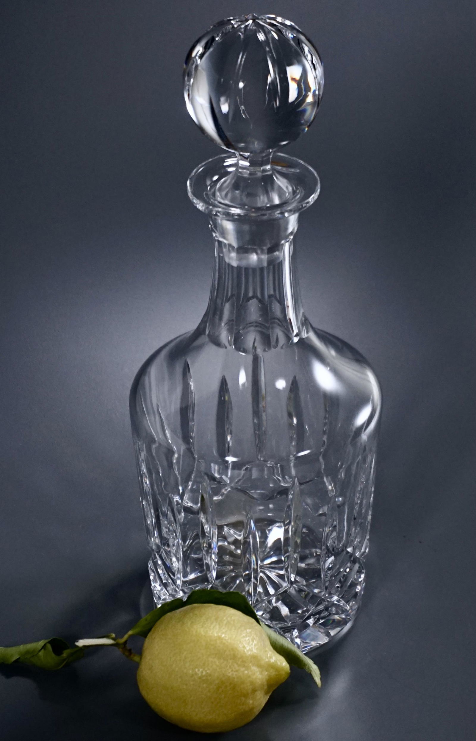 Cut Glass Lead Crystal Decanter Massive Ball Stopper (1 of 6)