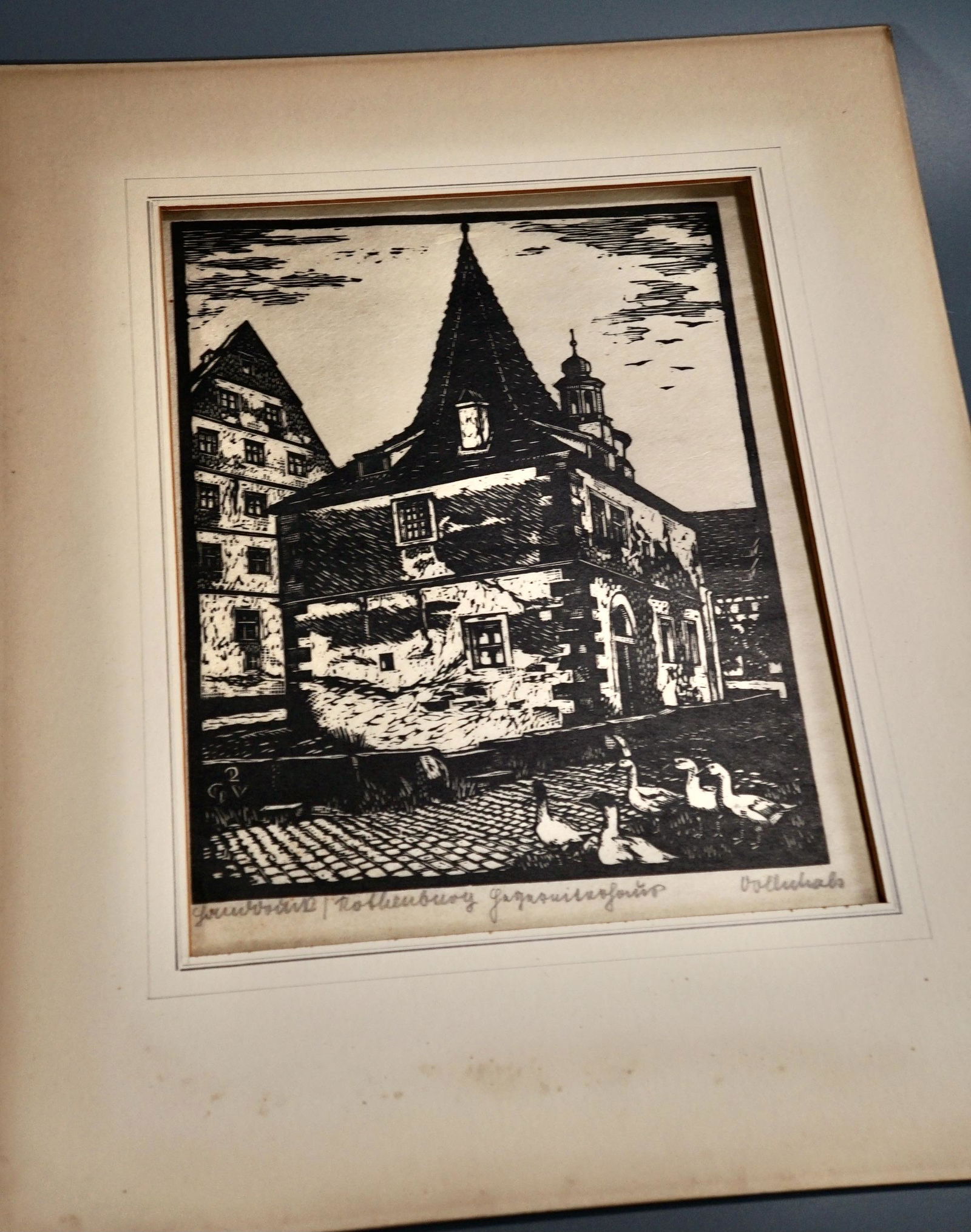 Rothenburg Bavaria Artist Signed Woodblock Print (1 of 7)