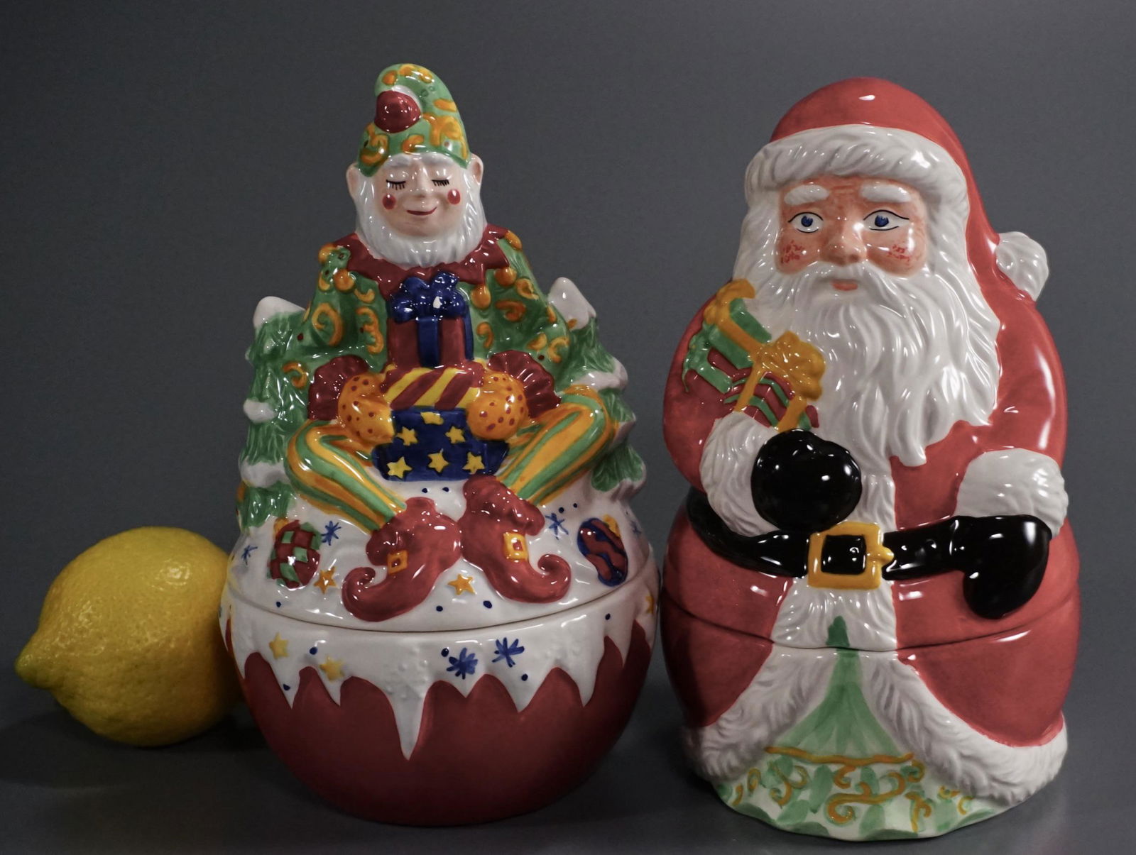 Santa Claus Elf Christmas Box Holiday Hand Painted (1 of 4)